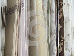 Selection of fabric samples for curtains