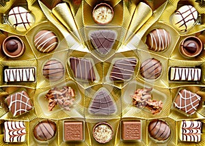 Belgian pralines selection background