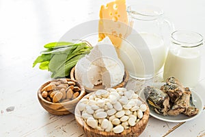 Selection of food that is rich in calcium