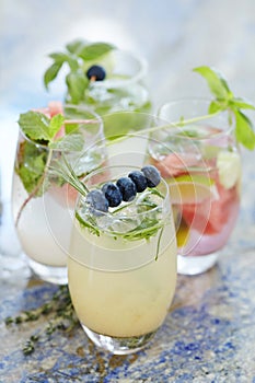 Summer fruit cocktails