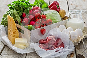 Selection of fresh vegetables from farmers market