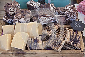 Selection of fudge sweets