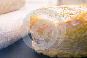 Selection of gourmet cheeses