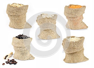 Selection of grain foods in bags
