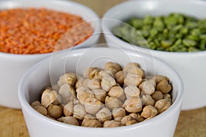 Selection of grains in bowls