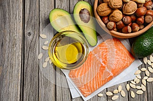 Selection of healthy fat sources.