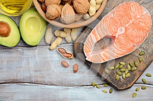 Selection of healthy fat sources.