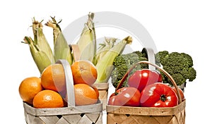 Selection Of Healty Fresh Fruits And Vegetables