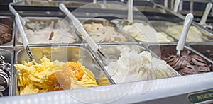 Selection of ice creams