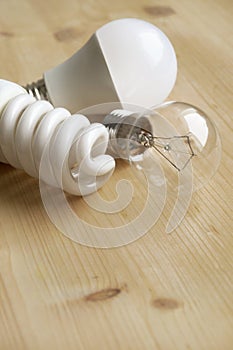 Selection of light bulbs background