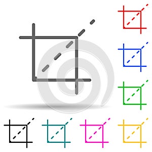 selection mark multi color style icon. Simple thin line, outline vector of web icons for ui and ux, website or mobile application