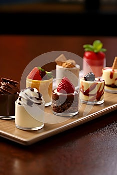 A selection of mini dessert samplers