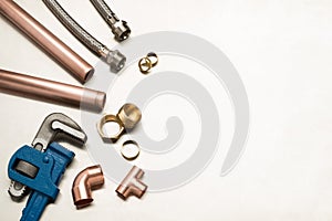 Selection of Plumbers Tools and Plumbing Materials with Copy Spa