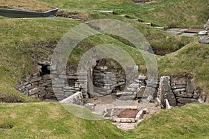 Selection of ruins at Skara Brae, Orkney, Scotland.