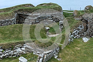 Selection of ruins at Skara Brae, Orkney, Scotland. photo