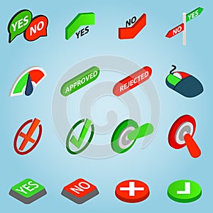 Selection set icons, isometric 3d style