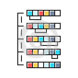 selection sort algorithm color icon vector illustration