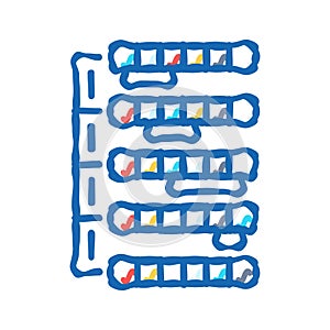 selection sort algorithm icon doodle illustration