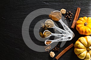 Selection of spices for christmas and thanksgiving