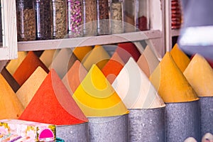 Selection of spices on a traditional souk