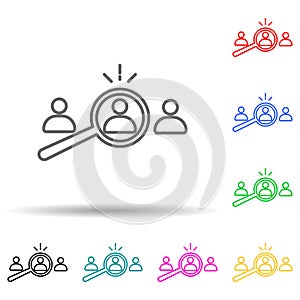 selection of suitable candidate multi color style icon. Simple thin line, outline vector of interview icons for ui and ux, website