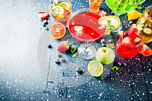 Selection summer fruit and berry cocktail