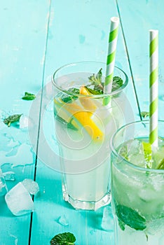 Selection of summer refreshing cocktails