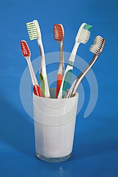 A selection of tooth brushes