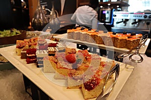 Selection of Various Cakes in The Buffet Restaurant