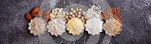 Selection of various gluten free flour