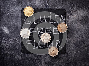 Selection of various gluten free flour