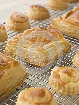 Selection of Vol au vents on a Cooling rack photo