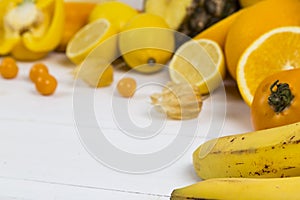 Orange and yellow fruit selection