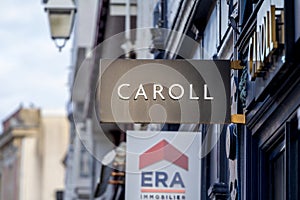 Selective blur on a Caroll Paris Logo in front of their shop for Bordeaux.