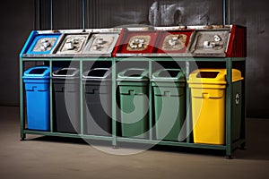 Selective collection of garbage colored containers