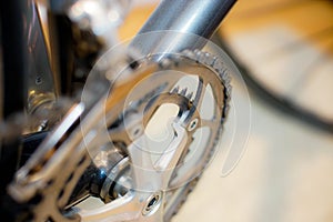 Selective focus on bicycle crank set