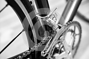 Selective focus on bicycle crank set