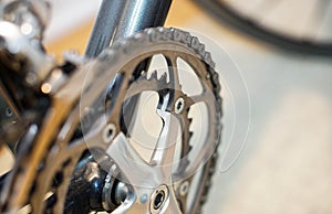 Selective focus on bicycle crank set