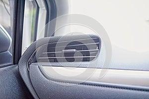 Selective focus, car air conditioning, car interior with copy space, The air flow inside the car, Modern car interior