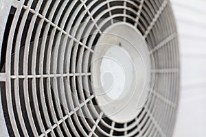 Selective focus of close up  White old compressor