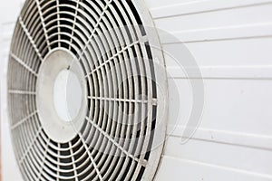 Selective focus of close up  White old compressor