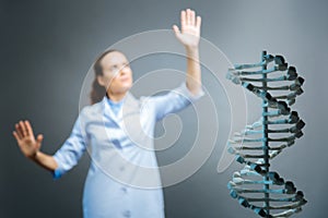 Selective focus on 3d model of dna