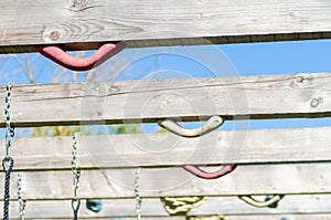 selective focus, detail of a obstacle in a ocr race course, extreme sport competition photo