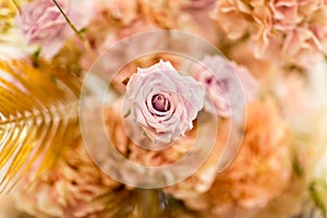 Selective focus fabric flowers, valentine concept