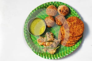 selective focus of Famous food from Bihar and Uttar Pradesh in North India \