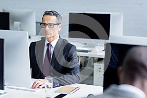 selective focus of focused businessman