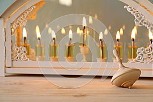 Selective focus image of jewish holiday Hanukkah