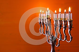 Selective focus image of jewish holiday Hanukkah