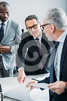 selective focus of multicultural businessman