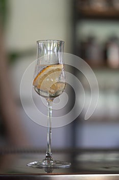 Selective focus of refreshing Cocktail. Shallow depth of field